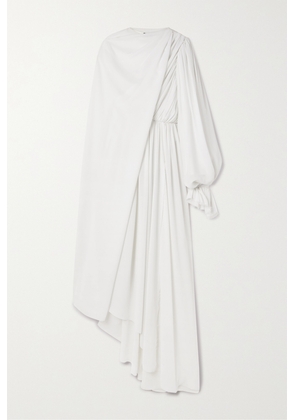 Balenciaga - Asymmetric Draped Cape-effect Pleated Crepe Dress - White - FR36,FR38