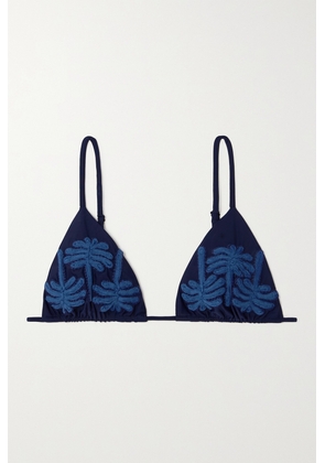 Johanna Ortiz - + Net Sustain Enjipai Tasseled Embroidered Recycled Bikini Top - Blue - x small,small,medium,large,x large