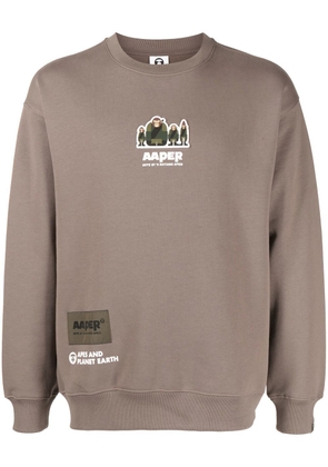 AAPE BY *A BATHING APE® logo-print sweatshirt - Grey