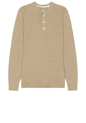 Rag & Bone Classic Henley in Taupe. Size L, M, XL.