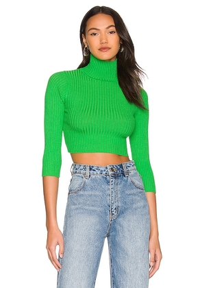 superdown Milenka Crop Sweater in Green. Size XS.