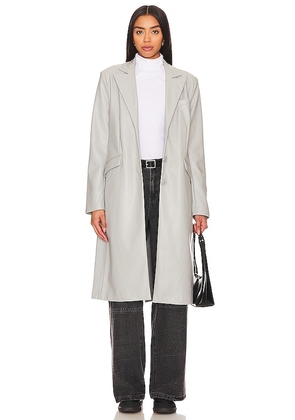 Steve Madden Gemini Faux Leather Coat in Grey. Size L, M, S, XL.