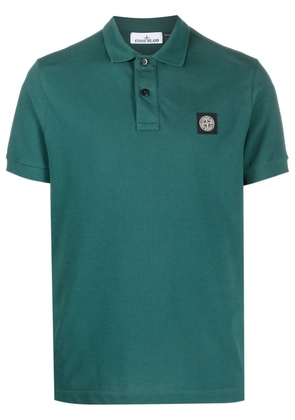 Stone Island logo-patch short-sleeved polo shirt - Green
