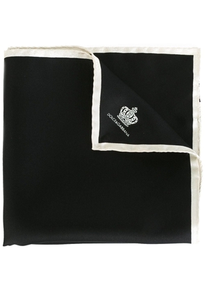 Dolce & Gabbana crown-motif silk pocket square - Black