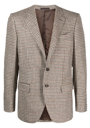 Caruso houndstooth single-breasted blazer - Neutrals
