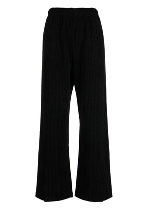 b+ab elasticated-waist straight-leg trousers - Black