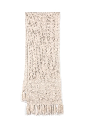 Antonelli sequinned fringed scarf - Neutrals