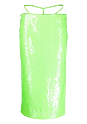 ROTATE exposed-thong sequined pencil skirt - Green