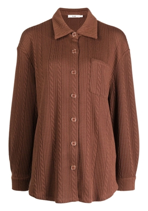b+ab cable-knit textured-finish shirt - Brown