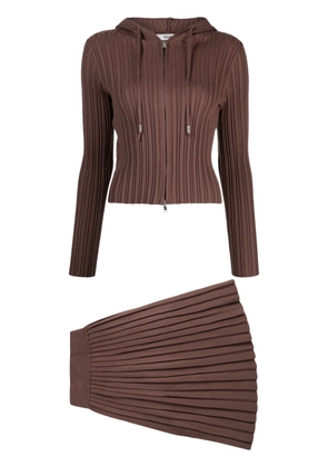 b+ab pleated skirt set - Brown