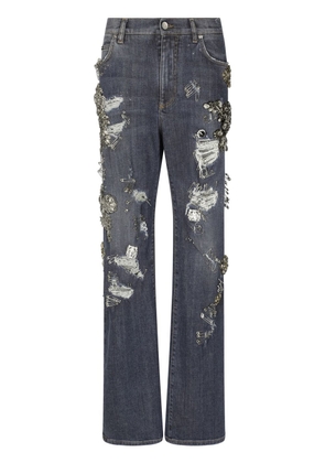 Dolce & Gabbana distressed straight-leg jeans - Grey