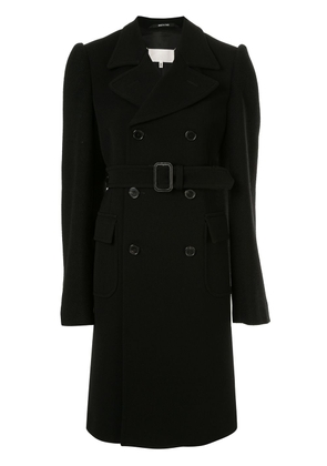 Maison Margiela double breasted belted coat - Black