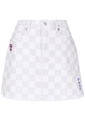 AAPE BY *A BATHING APE® check-print short skirt - White