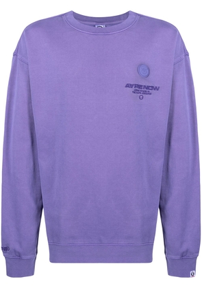 AAPE BY *A BATHING APE® logo-embroidered crew-neck sweatshirt - Purple