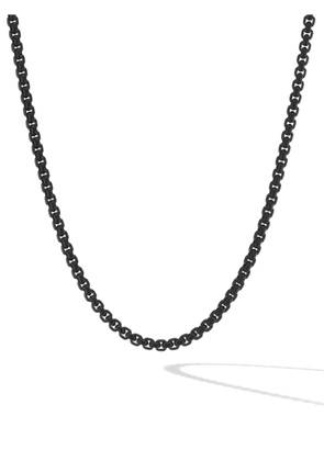 David Yurman 14kt yellow gold and stainless steel DY Bel Aire box-chain necklace - Black