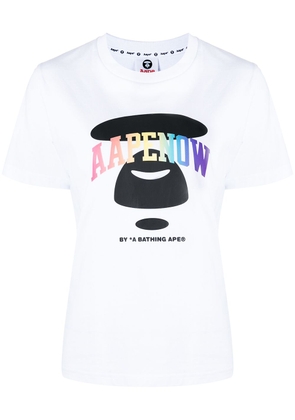 AAPE BY *A BATHING APE® Aapenow logo-print T-shirt - White