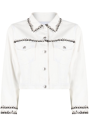 MSGM decorative-stitching cotton jacket - White