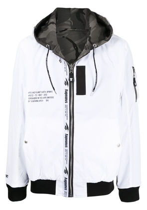 AAPE BY *A BATHING APE® logo-tape reversible hooded jacket - White
