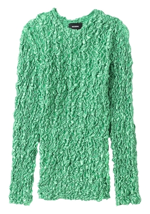 We11done popcorn-knit long-sleeve top - Green