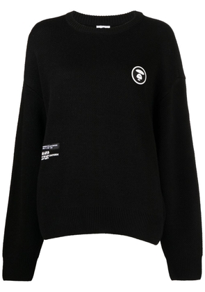AAPE BY *A BATHING APE® logo pattern knitted jumper - Black