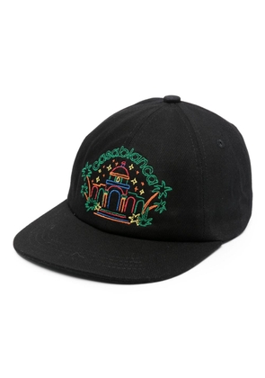 Casablanca logo-embroidered cotton cap - Black