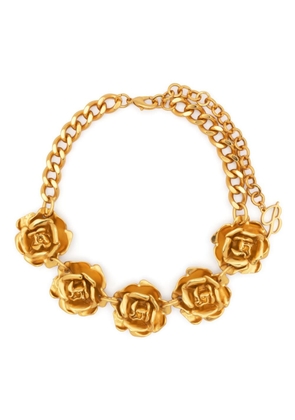 Blumarine rose-embellished choker necklace - Gold