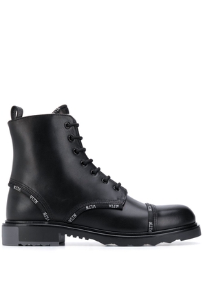 Valentino Garavani VLTN-trim combat boots - Black