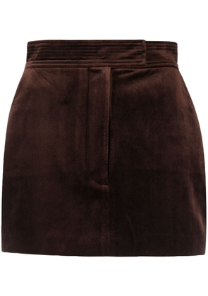 Alex Perry Soane velvet miniskirt - Brown