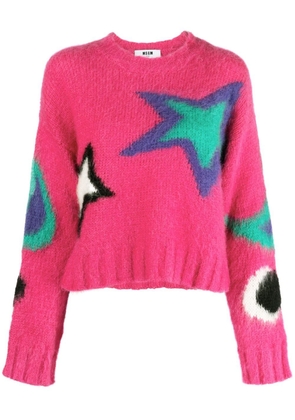 MSGM intarsia-knit jumper - Pink
