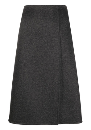 P.A.R.O.S.H. side-slit wool midi skirt - Grey