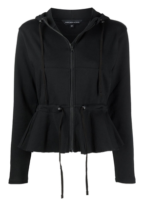 Marchesa Notte drawstring detail zip-up hoodie - Black