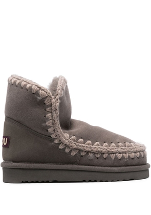 Mou logo-patch suede ankle boots - Grey
