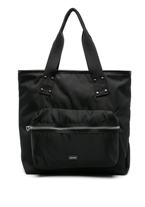 sacai logo-patch padded tote bag - Black