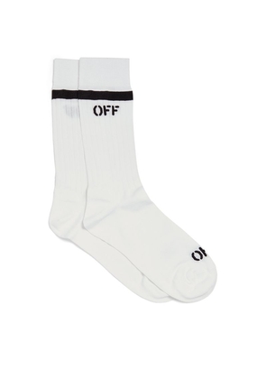 Off-White Cotton-Blend Logo Socks