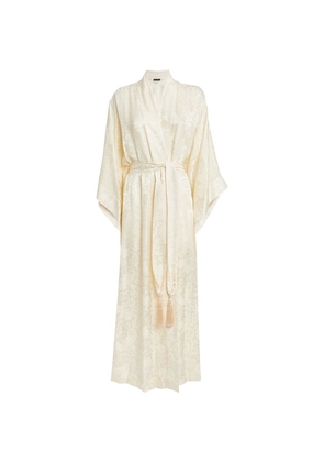 Natori Silk-Blend Jacquard Ines Robe