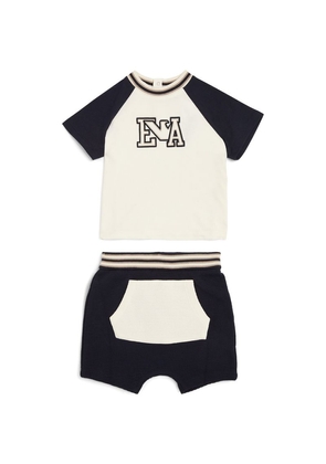 Emporio Armani Kids Cotton T-Shirt And Shorts Set (6-36 Months)
