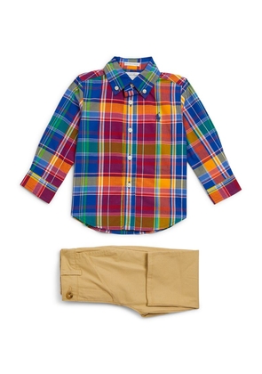 Ralph Lauren Kids Plaid Shirt And Trousers Set (3-24 Months)