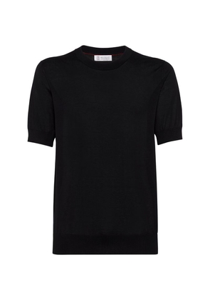 Brunello Cucinelli Cotton-Silk Knitted T-Shirt