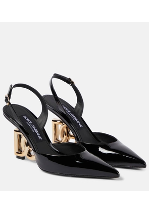 Dolce&Gabbana Lollo patent leather slingback pumps