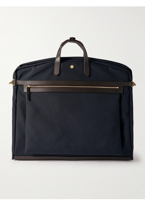 Mismo - Leather-Trimmed Recycled-Shell Garment Bag - Men - Blue