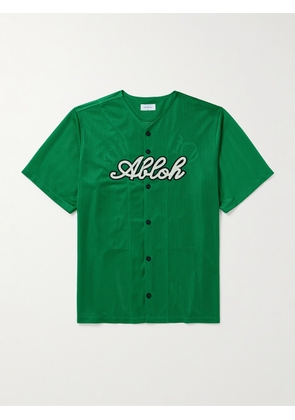 Off-White - Logo-Appliquéd Mesh Shirt - Men - Green - S