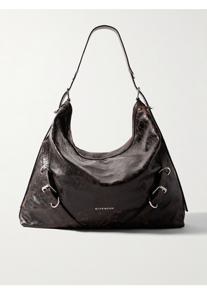 Givenchy - Voyou XL Crackled-Leather Messenger Bag - Men - Black