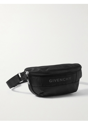 Givenchy - G-Trek Logo-Appliquéd Webbing-Trimmed Ripstop Belt Bag - Men - Black