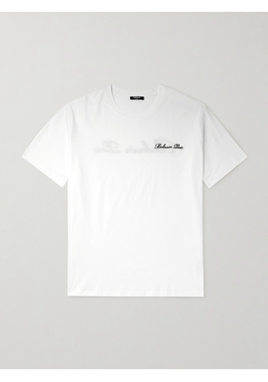 Balmain - Logo-Embroidered Cotton-Jersey T-Shirt - Men - White - XS