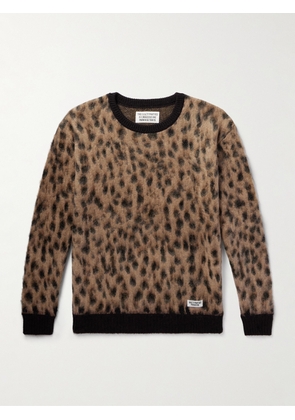 Wacko Maria - Leopard-Jacquard Knitted Sweater - Men - Neutrals - S