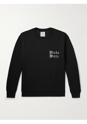 Wacko Maria - Logo-Embroidered Printed Cotton-Blend Jersey Sweatshirt - Men - Black - M