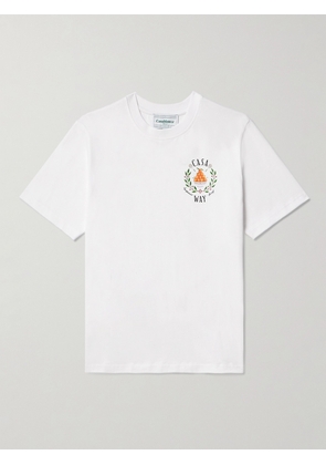Casablanca - Casa Way Logo-Print Organic Cotton-Jersey T-Shirt - Men - White - XS