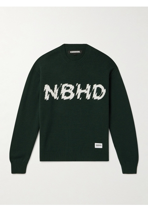 Neighborhood - Logo-Intarsia Wool Sweater - Men - Green - S