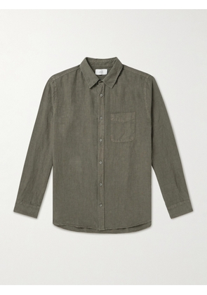 Mr P. - Garment-Dyed Linen Shirt - Men - Green - XS