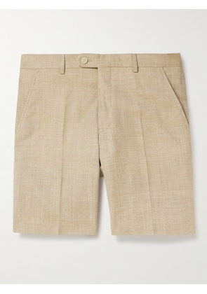 Mr P. - Straight-Leg Wool and Silk-Blend Bermuda Shorts - Men - Neutrals - 28